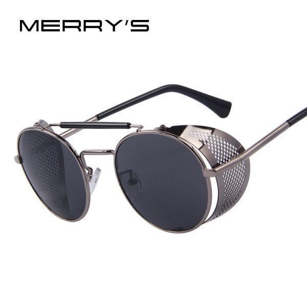 Women Retro Design Round Steampunk Sun Glasses Oculos De Sol Uv400 Merrys/hoodmat.com