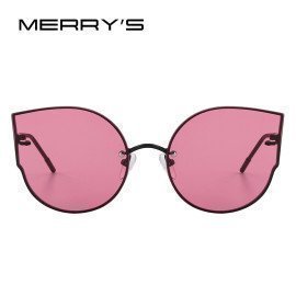 Women Classic Brand Designer Cat Eye Sunglasses Rimless Metal Frame Sun Glasses S8099 Merrys/hoodmat.com