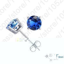 Real Pure 925 Sterling Silver High Quality Earrings Jewelry Women Accessories Cubic Zircon 4 Claws Stud Earrings 8 Colors Patico/hoodmat.com