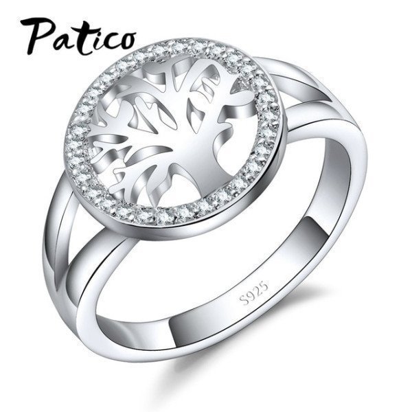 Hot Sale Finger Ring Bijoux 925 Sterling Silver Tree Of Life Aaa Zircon Wedding Jewelry For Women Party Gifts Wholesale Patico/hoodmat.com