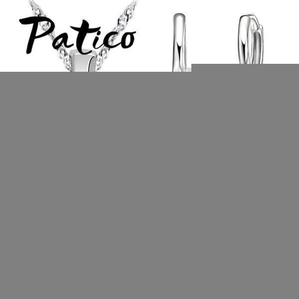 Princess Engagment Wedding Genuine 925 Sterling Silver  A+++ Cubic Zirconia Pendant Necklace Earrings Woman Jewelry Sets Patico/hoodmat.com