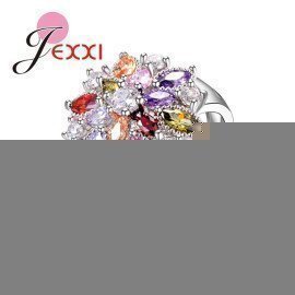 Fashion Jewelry Party Finger Ring Colorful Cz Crystal 925 Sterling Silver Women Wedding Engagement Rings Bijoux Patico/hoodmat.com