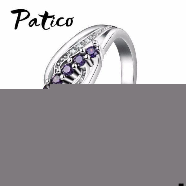 Luxuriant Bohemia Style Attractive Design Jewelry Purple Aaa Crystal 925 Sterling Silver Ring Wholesale  Patico/hoodmat.com