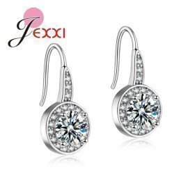 925 Sterling Silver Earrings Women Wedding Accessories Fashion Jewelry Cz Crystal Crystal Hook Earrings  Patico/hoodmat.com