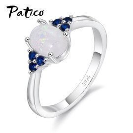 Top Quality Shinning Crystal 925 Sterling Silver Wedding Finger Rings New Brand Jewelry For Women Patico/hoodmat.com