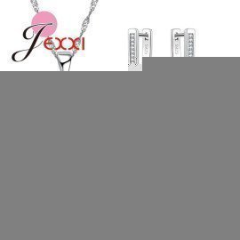 Real 925 Sterling Silver Cubic Zircon Paved Jewelry Sets For Female Lovers Heart And Key Design Bijoux Patico/hoodmat.com
