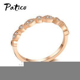 Lady Style White Cz Rings Rose Gold Color Femal Rings Fashion Brand Retro Crystal 925 Silver Jewelry For Women Xmas Gift Patico/hoodmat.com