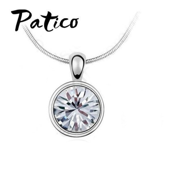 Top Selling Round Pendant Choker Necklace For Teenager Child Gift Shining 925 Sterling Silver Neck Jewelry Patico/hoodmat.com