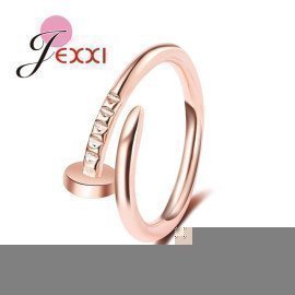 Rose Yellow Gold Color Men Women Ring Nail Pin Style Unique Neutral Femal Male Rings Concise Ring Jewelry Anelli Bague Patico/hoodmat.com