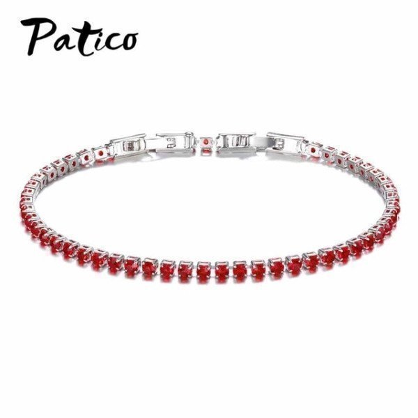 925 Sterling Silver Lovely Bracelet White/Black/Red/Rose/Dark Blue/Light Blue/Dark Green/Light Green/Pink For Women Patico/hoodmat.com