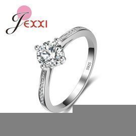 Simple Design Ring Testimony Of Love 4 Claw Classic 925 Sterling Silver Rings For Women Vintage Wedding Engagement Bijoux Patico/hoodmat.com