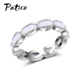 New Fashion Opal Stone Rings For Women Simple Design Cross Ring For Wedding/Engagement/Party 925 Sterling Silver Color Patico/hoodmat.com
