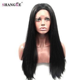 Hair Lace Front Synthetic Wig 26 Long Straight  Wig Lace Front Synthetic Wigs For  Women Wigs Shangke/hoodmat.com