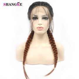 Synthetic Braiding Hair Extensions Omber Wigs Lace Front Wigs High Temperature Fiber Cosplay Wig For Women Shangke/hoodmat.com