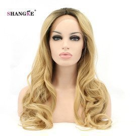 Hair 26 Long Lace Front Wig Blonde Wavy Synthetic Wigs For White Women Heat Resistant Synthetic Hair Wig Shangke/hoodmat.com