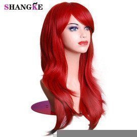 Halloween Hair Wig Long Wavy Synthetic Wigs For Women Red Wig Heat Resistant  Female Hair Cosplay Wig Shangke Shangke/hoodmat.com