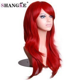 Hair Long Wavy Red Wig Womans Heat Resistant Synthetic Female Cosplay Wigs For  White Women Fake Hair Pieces Shangke/hoodmat.com