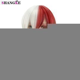 Short Straight Wigs For Women White Red Synthetic Wigs For  White Women Heat Resistant Fake Hairpieces Shangke/hoodmat.com