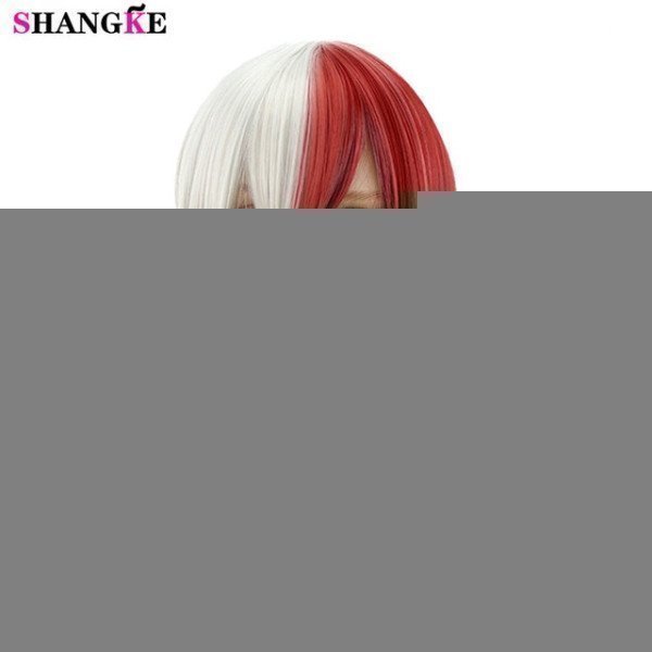 Short Straight Wigs For Women White Red Synthetic Wigs For  White Women Heat Resistant Fake Hairpieces Shangke/hoodmat.com