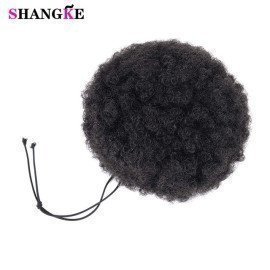 Afro Ponytail Drawstring Synthetic Chignon Hair Afro Buns Afro Kinky Curly Chignon Kanekalon Fiber Afro Fake Hair Extensions Shangke/hoodmat.com