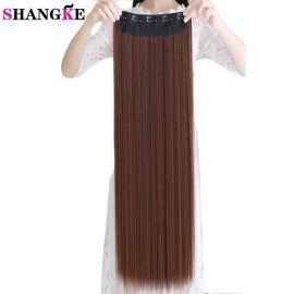 80Cm 100Cm Long Straight Women Clip In Hair Extensions Heat Resistant Synthetic Hair Piece  Hairstyle Shangke/hoodmat.com