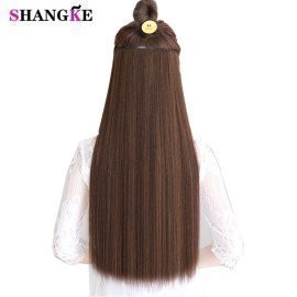 Hair 24 Long Straight Hair Extensions 5 Clips In Fake Hair Extension Heat Resistant Synthetic Fake Hairpiece Hairstyle Shangke/hoodmat.com