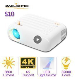 ZAOLIGHTEC New S10 Portable WIFI Projector Mini Smart Support 4K HD Movie Projector 100Inch Large Screen LED Bluetooth Projector _iimport ZaolightecOs/hoodmat.com