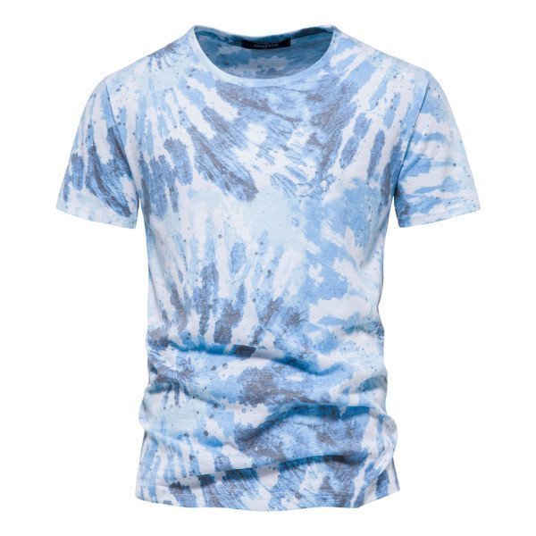Tie Dye Mens T-shirt 100% Cotton O-neck Hawaii T Shirt for Men High Quality Tops Tees Fashion Summer Mens Clothing_iimport Aiopeson/hoodmat.com_RiteVilage