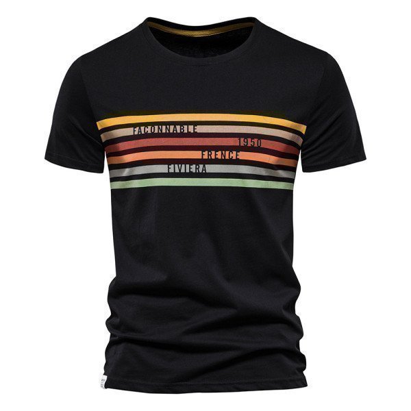 Striped Cotton T-shirts Men O-neck Slim Fit Causal Fashion Designer T Shirts for Men Summer Short Sleeve Mens Clothing_iimport Aiopeson/hoodmat.com_RiteVilage