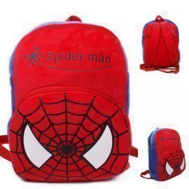 1 Pieces Of  Plush Spiderman Backpack Carton Animated School Children Bag For Kid Size 28 By 23 By 9 (Small) ][Retail Purchase|Hoodmat.Com