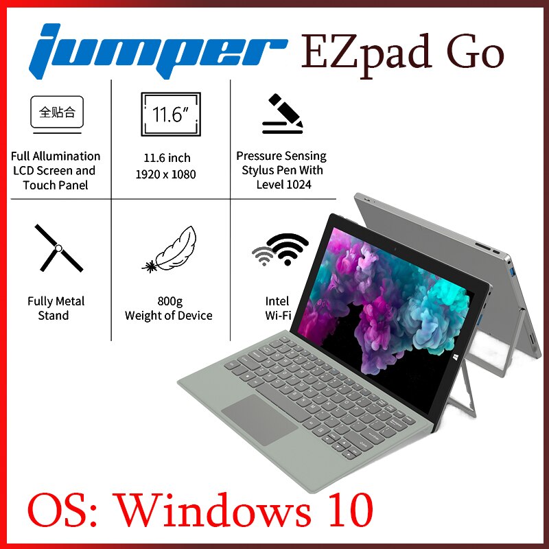 Jumper EZpad Go 2 in 1 Tablet PC 11.6 inch IPS Display windows tablet 4GB RAM 64GB/128GB Intel Apollo Lake N3450 tablet with pen _iimport Shop5617186S /hoodmat.com