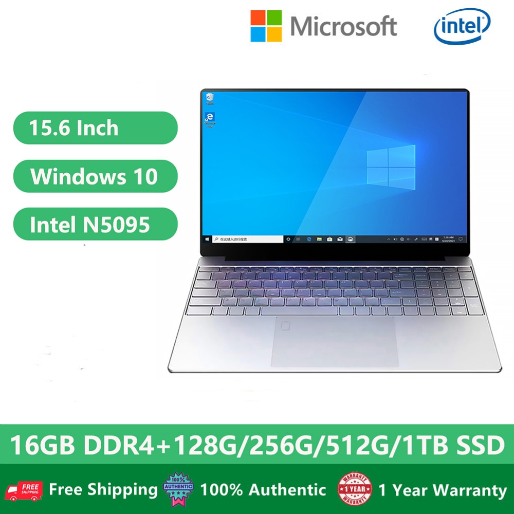 Office Laptop Notebook 15.6Inch 1920x1080 11th Gen Intel N5095 16GB DDR4 Windows10 Gaming Computer Touchpad Fingerprint Backlit _iimport XDroneTabletS/hoodmat.com