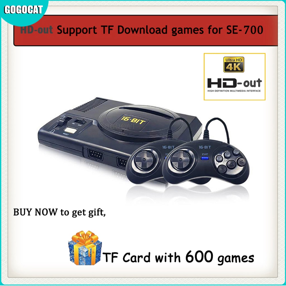 4K HD 16 Bit Super Mini Game Console for Sega MD 100 In 1 Handheld Game Player Double Gamepads in box Controller Adapter Gift _iimport Gogocat/hoodmat.com