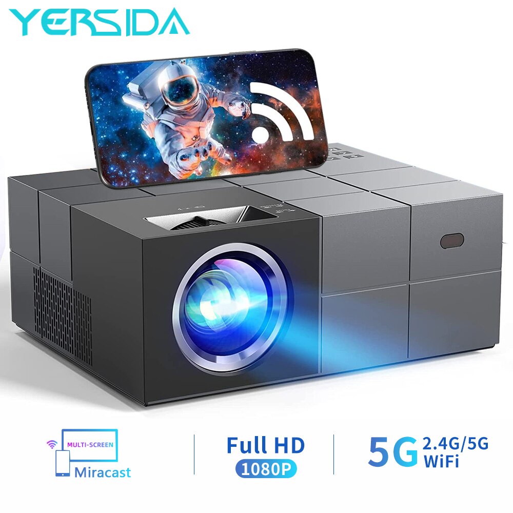 Projector 1W Full HD 1080P Outdoor Movies Support 4K Sync Phone LCD Imaging 5G WIFI Wireless 300 ANSI Bluetooth 5.0 _iimport FactoryDirectCollectedS /hoodmat.com
