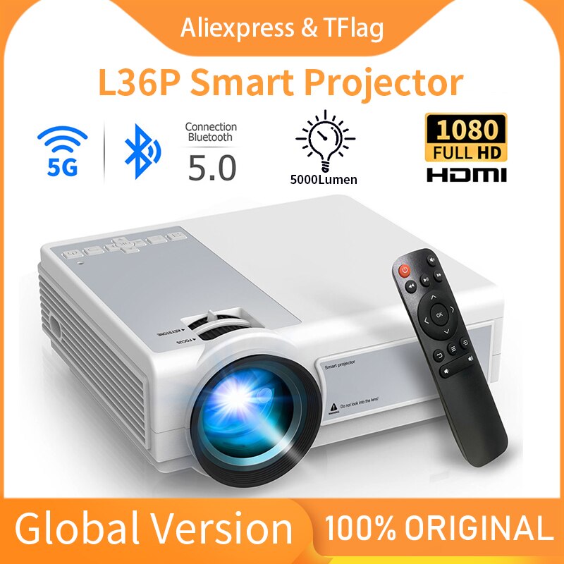 Global TFlag L36P Projector Full Hd 1080P 4K Wifi Mini LED Portable Projector 2.4G 5G For Smartphone Video Home Office _iimport FactoryDirectCollectedS /hoodmat.com