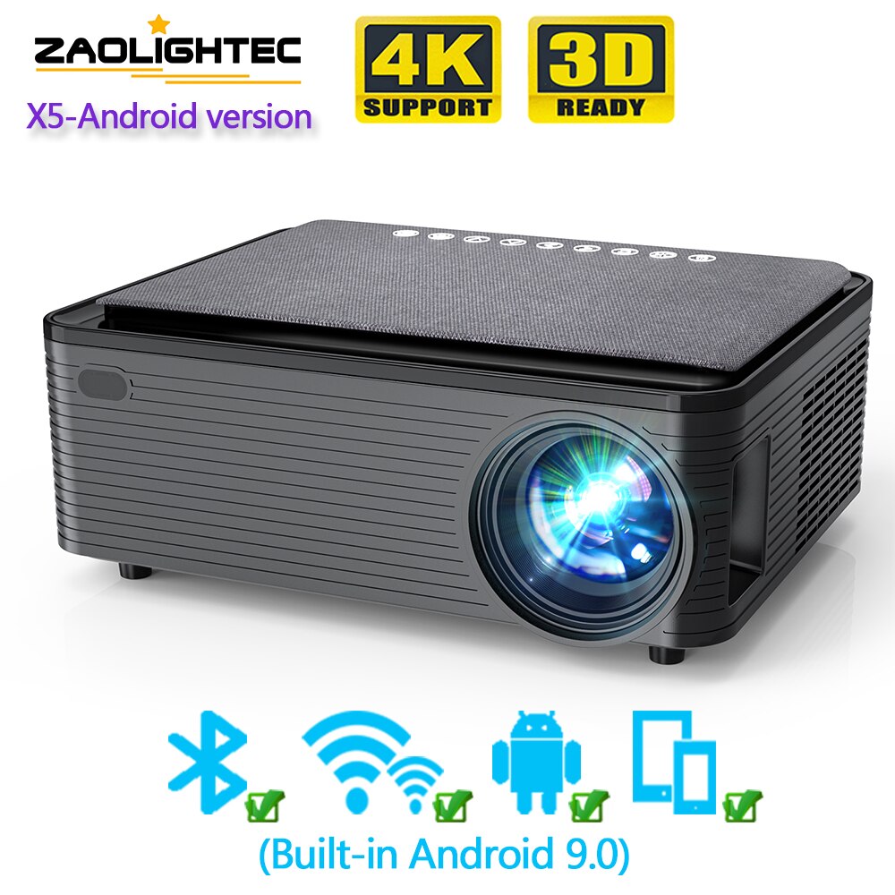 ZAOLIGHTEC X5 Portable Smart Projector Android Wifi LED HD Projector Support 4K Real 1080P Projector For Mobile Phone Smart _iimport ZaolightecOs/hoodmat.com