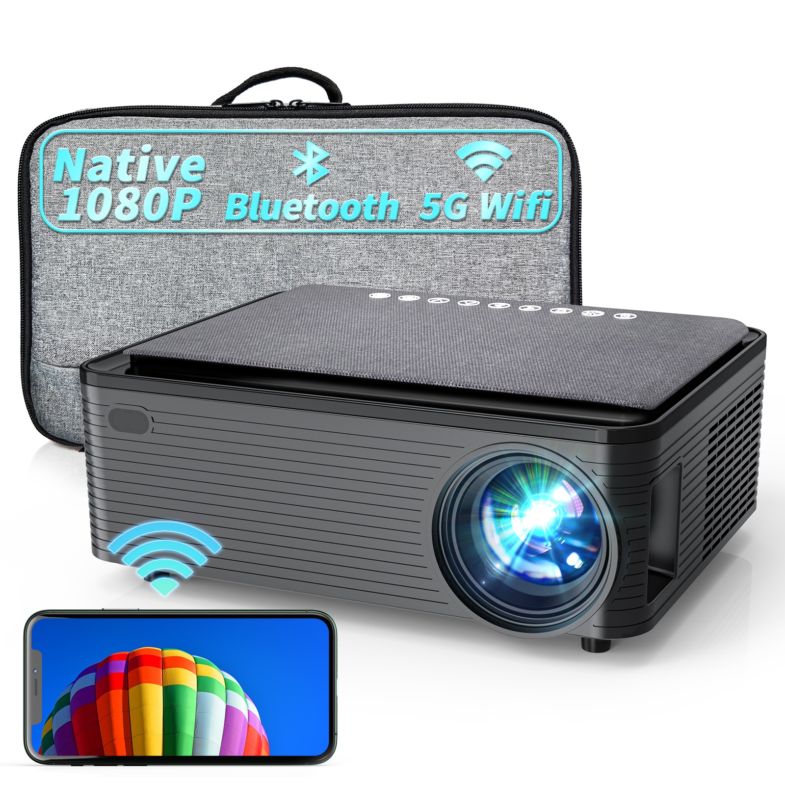 ZAOLIGHTEC X5 Projector Support 4K Android 9.0 1080P HD LED Portable Projector Keystone Correction for Home Classroom Meeting _iimport ZaolightecOs/hoodmat.com