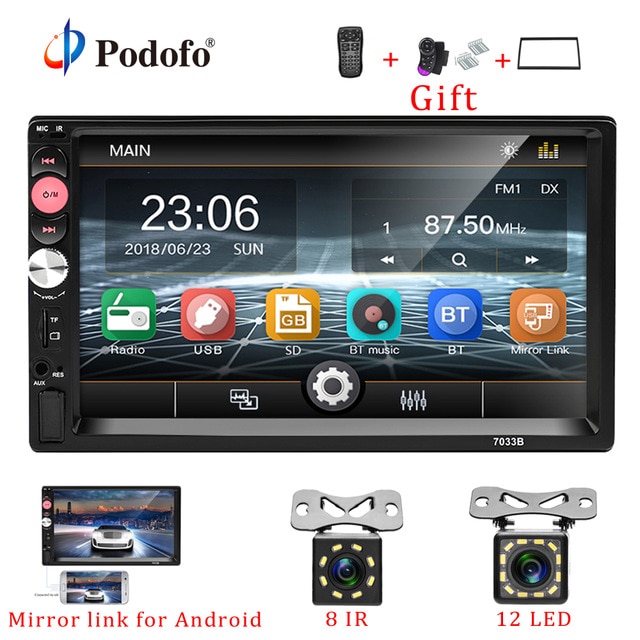 2Din Car Radio 7&Quot;Hd Touch Screen Mirrorlink Bluetooth Multimedia Mp5 Player 2 Din Autoradio Car Backup Monitor Stereo Podofo /hoodmat.com