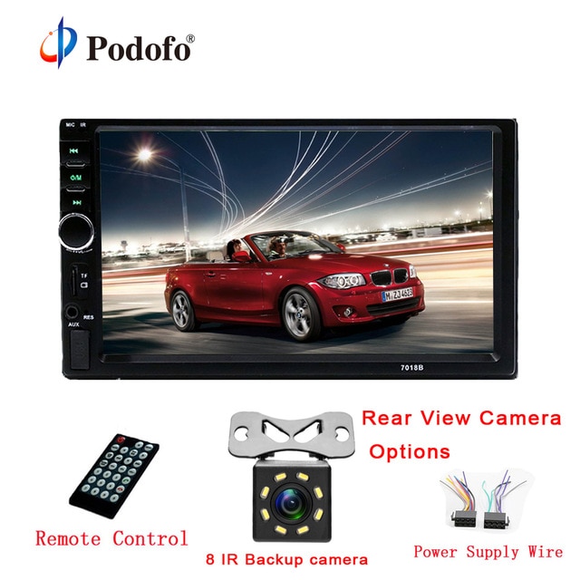 Autoradio 2 Din Car Radio 7&Quot; Hd Touch Screen Audio Car Stereo Bluetooth Video Mp5 Multimedia Player Rear View Camera Podofo /hoodmat.com
