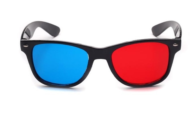 2Pcs/Lot Retail Red Blue Plasma Plastic 3D Glasses Tv Movie Dimensional Anaglyph Framed 3D Vision Glasses For Led Projector Wzatco/hoodmat.com
