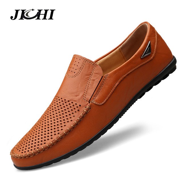Men Casual Shoes Breathable 2019 Male Shoe Soft Moccasins Loafers High-Quality Genuine Leather Gommino Driving Zapatos Chaussure Jichi/hoodmat.com