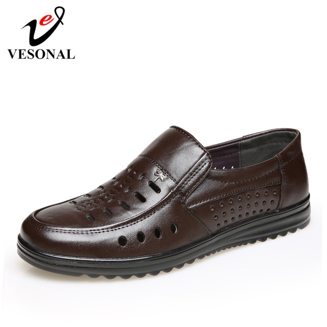 2019 Summer Genuine Leather Loafers For Men Shoes Moccasins Office Business Dress Formal Male Shoes Comfortable Slip-On  Vesonal/hoodmat.com