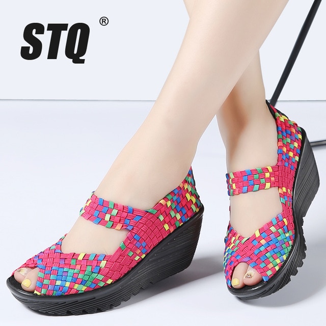 2019 Summer Women Platform Sandals Shoes Women Woven Flat Shoes Flip Flops High Heel Plastic Shoes Ladies Slip On Shoes 559 Stq/hoodmat.com