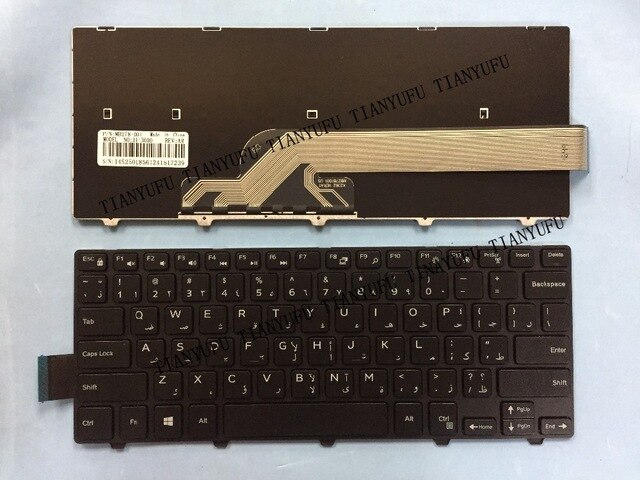 Arabic New 14-3000 Keyboard For Dell 3447 5442 7447 14-5447 14C 14M 3000 3441 3442 14Mr-1528 Ar Black Laptop Keyboard  Tianyufu/hoodmat.com