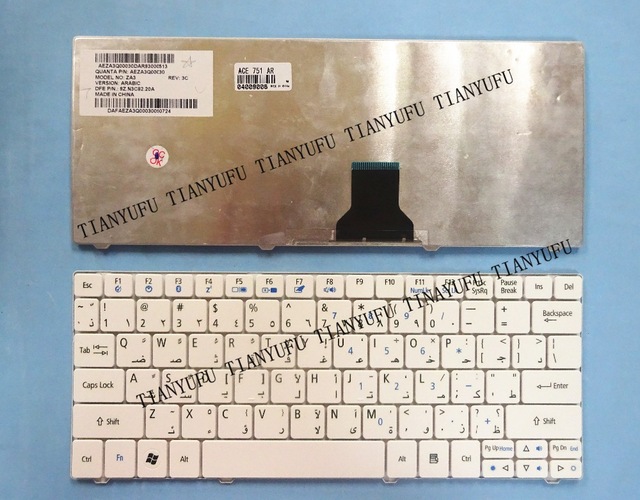 Arabic New 751 Keyboard For Acer 751 751H Za3 Za5 715 752 753H 722 721 1410 1810T Ao751 Ao751H 752H Ms2298 Ar Laptop Keyboard Tianyufu/hoodmat.com