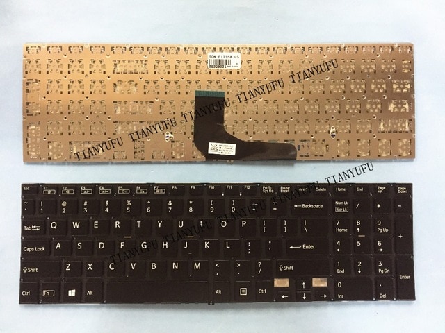 English New For Fit 15A Keyboard For Sony Vaio Svf152A29V Svf152C29V Svf1521Q1Rw Fit15 Svf15E Svf1521P1Rw Us Laptop Keyboard  Tianyufu/hoodmat.com