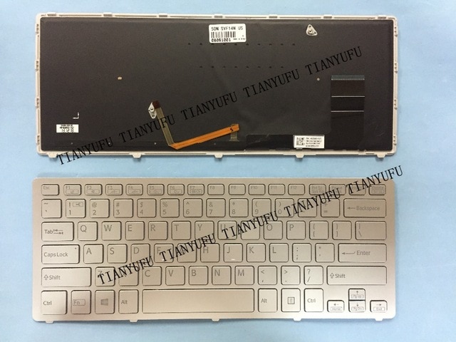 English New For Svf 14N Keyboard For Sony Vaio Fit Svf14N1E2R Svf14N1E4R Svf14N1J2E 14N Us Laptop Keyboard Tested 100% Work   Tianyufu/hoodmat.com