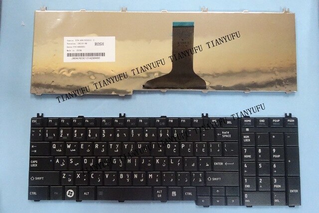 New Arabic C660 Keyboard For Toshbia C650 C655 C655D C660 C670 L675 L750 L755 L670 L650 L655 Ar Laptop Keyboard Tested 100%  Tianyufu/hoodmat.com