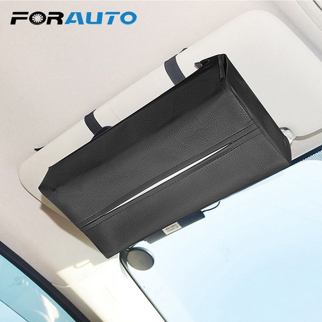 Universal Car Sun Visor Tissue Box Holder Pu Leather Tissue Box Cover Case For Paper Auto Organizer Accessories Forauto/hoodmat.com