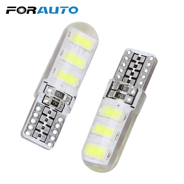 1 Pair Led License Plate Lights T10 6Smd 5630 Canbus Reversing Lamps Silicone Clearance Lights Dome Reading Lamps Forauto/hoodmat.com